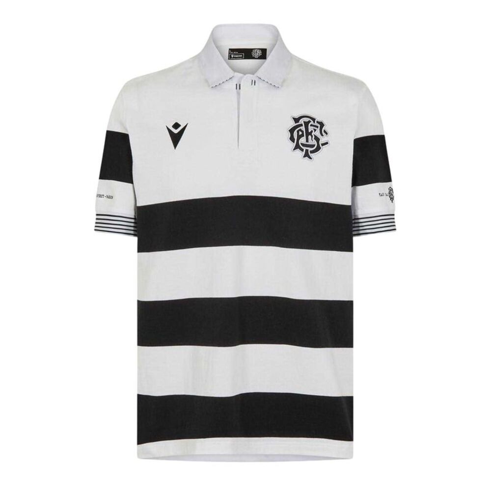 Macron Mens Barbarians 24/25 Polo Shirt / Black/White